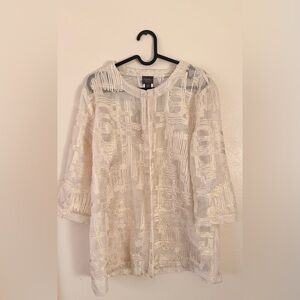 Chico's Cream Textured Top